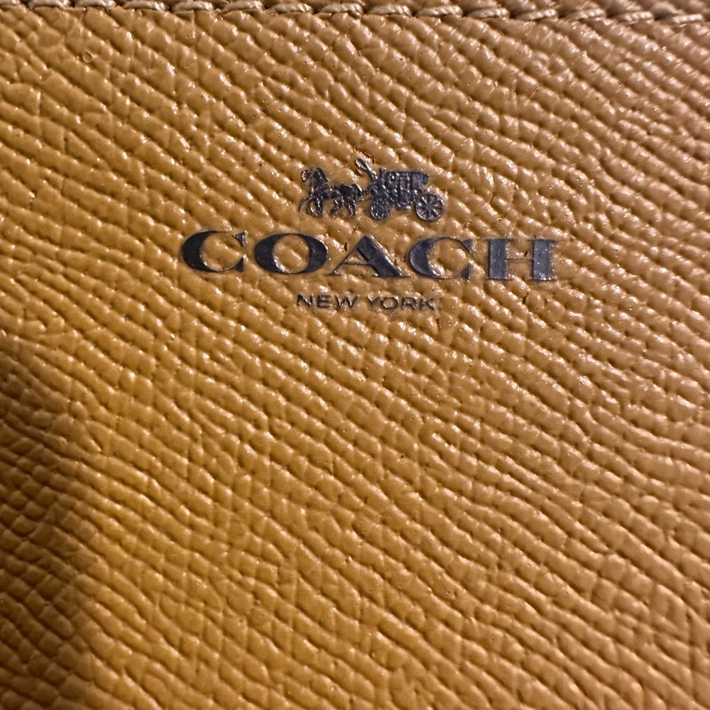 Coach Mustard/ Carmel Leather Wristlet - Picture 3 of 7